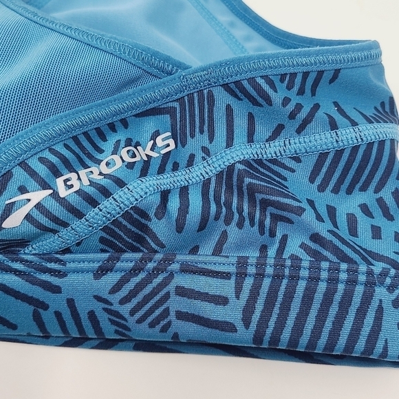 Brooks | Women's Blue and Black Printed Sports Bra (Size XL) - Picture 5 of 11